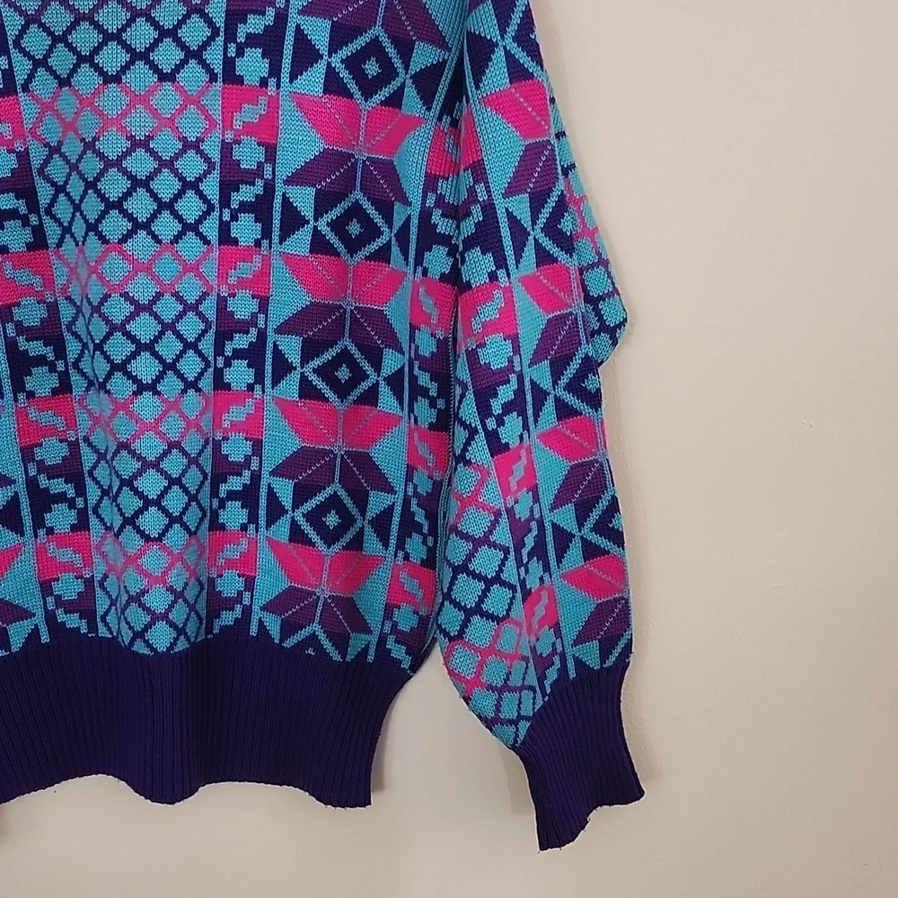 Meister vintage alpine ski sweater, Hong Kong, wool blend, women's small